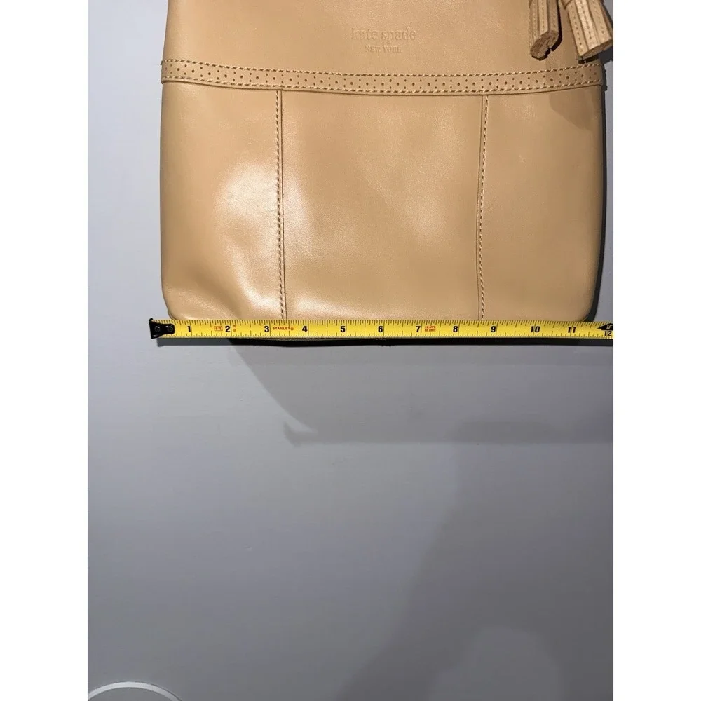Kate‎ Spade New York Tan Leather Hobo Purse Tassel Y2K V